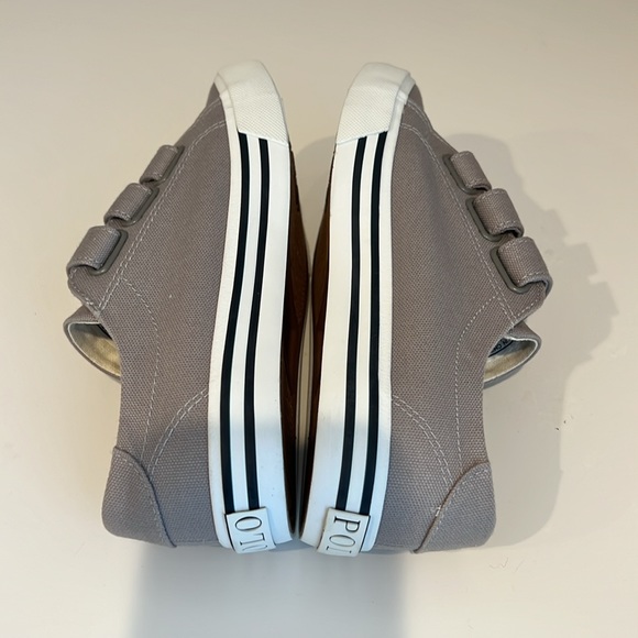 NWOB! Polo Ralph Lauren Grey Canvas sneakers Youth - Picture 6 of 9